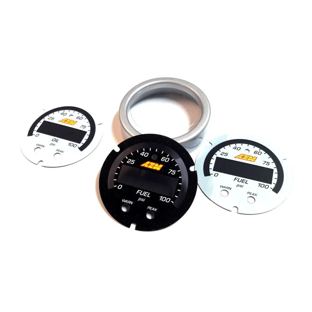 30-0301-ACC – AEM ELECTRON Gauge Face Overlay, White For Use With AEM Part Number 30-0301